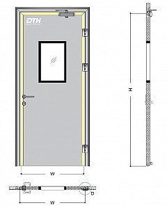 Cửa Phòng Sạch Bản Lề 1 Cánh