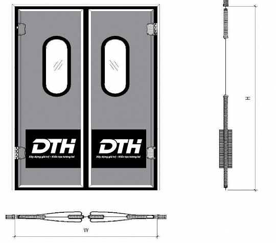 Cửa Bật 180 độ (mở 2 Chiều)